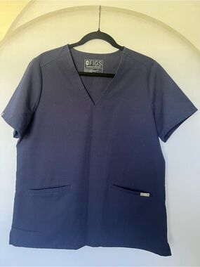 FIGS Navy Technical Collection V-Neck Scrub Top